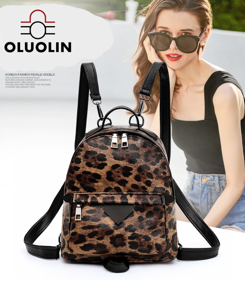 Women Leisure Backpack Serpentine Shoulder Bag Leopard Printed Bagpacks Student Bag Mochila Schoolbag Travel Back Pack