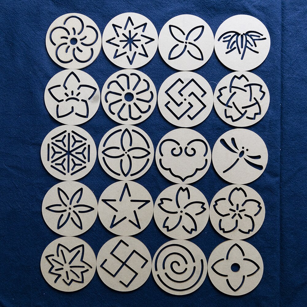 20 stk/sæt 6 cmx 6cm gennemsigtige sashiko skabeloner japansk stil mønster skabelon blomster broderi skabelon: Default Title
