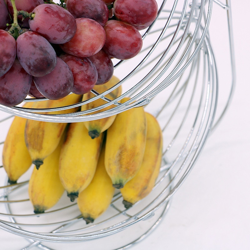 Double/Three Layer Fruit Basket Kitchen Home Metal Removable Large Capacity Fruit Tray Organizer