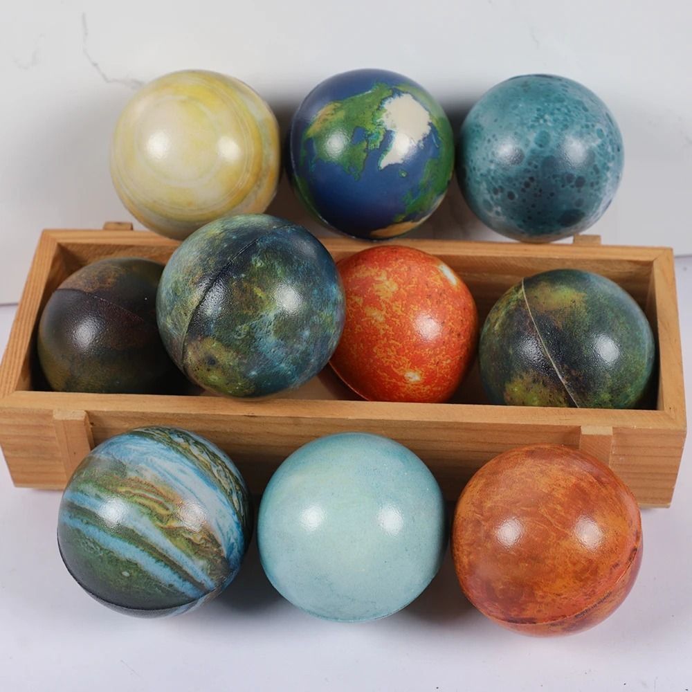 Galaxy Solar System Planet Balls Foam Planets Space Planets Ball High Bouncing Slow Rebound Galaxy Foam Ball Toys: WHITE