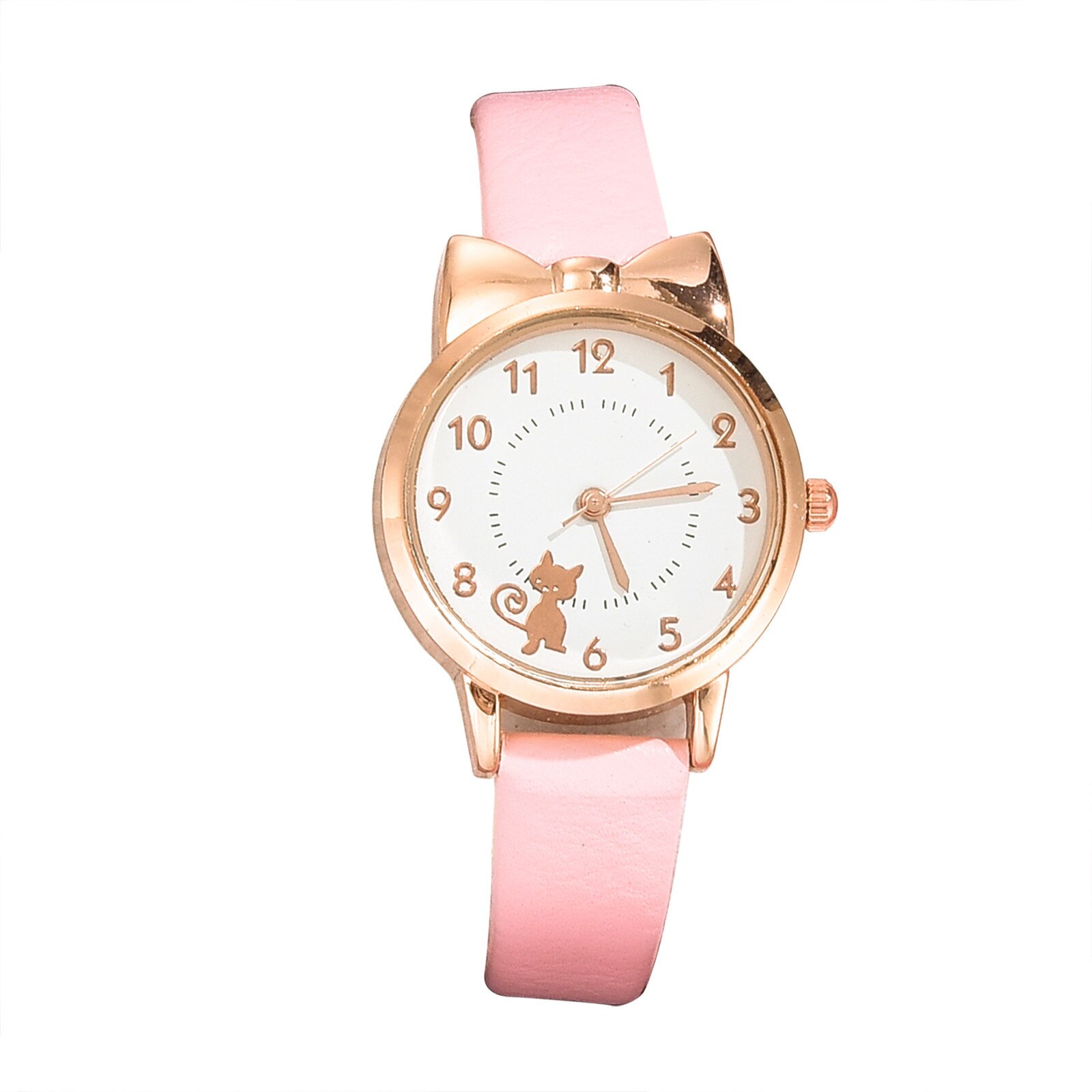 Koreaanse Horloges Casual Cat Wit Dames Trendy Quartz Horloge Voor Vrouwen Часы: Roze