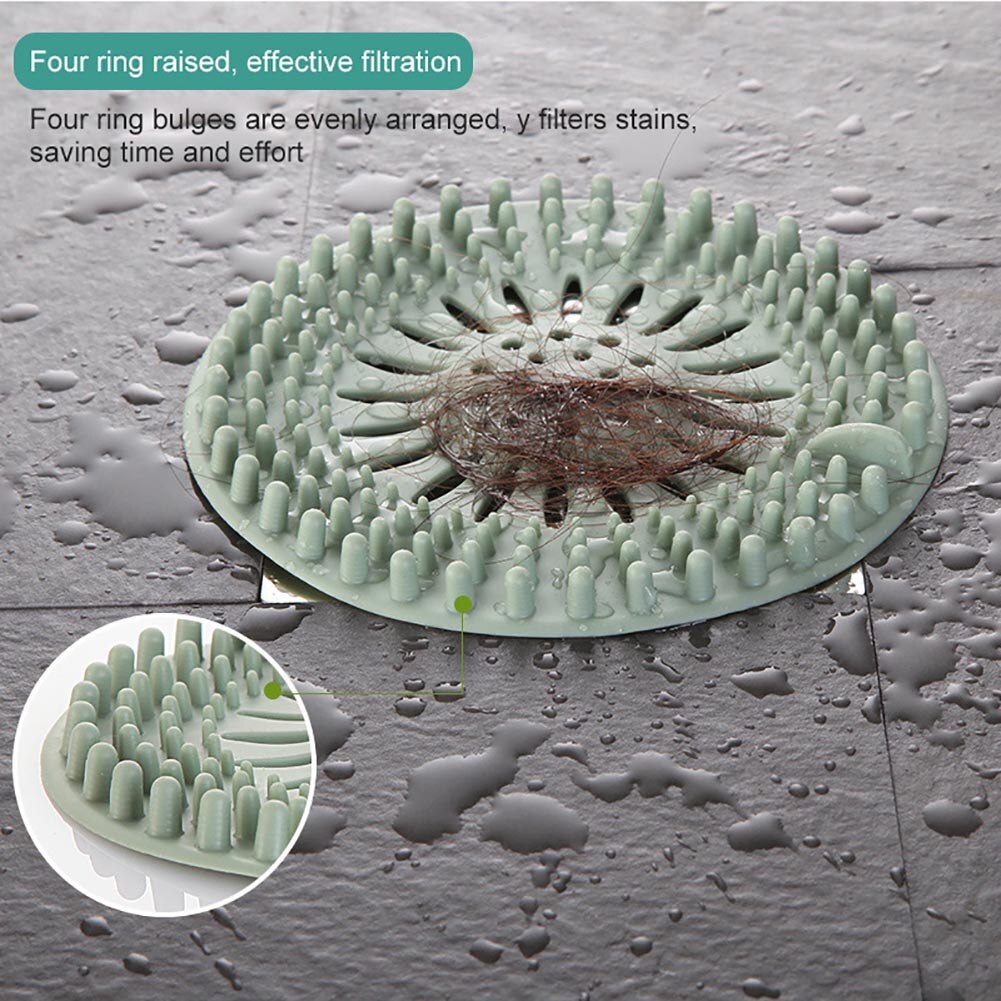Hårfanger silikone hårproppefælde brusebad anti-blokerende filter let at installere og rengøre badeværelset køkken køkken tilbehør