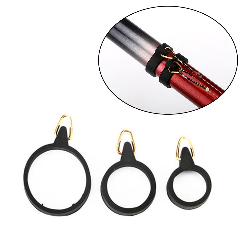 1Set Fishing Hook Keeper Lure Bait Holder with 3 Rubber Rings for Fishing Rod Fishing Gear Portable Accessories Fixed Bait