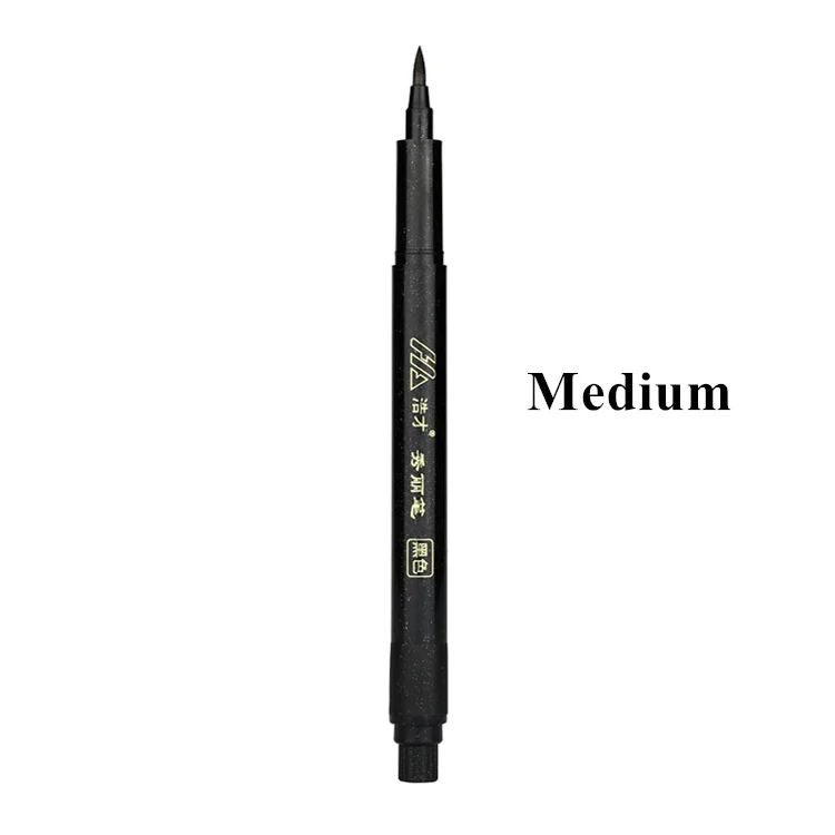 Pennello Penna Lettere a mano Inchiostro nero Penna per calligrafia Pennarelli Scrittura artistica Materiale scolastico per ufficio Studente di cancelleria: giallo