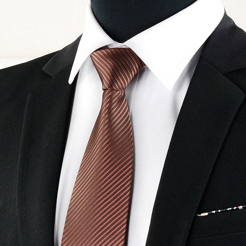 8cm #39 formelle business sort slips solid stribet jakkesæt til mænd bryllup fest afslappet vin rød slips skjorte tilbehør: Kaffe