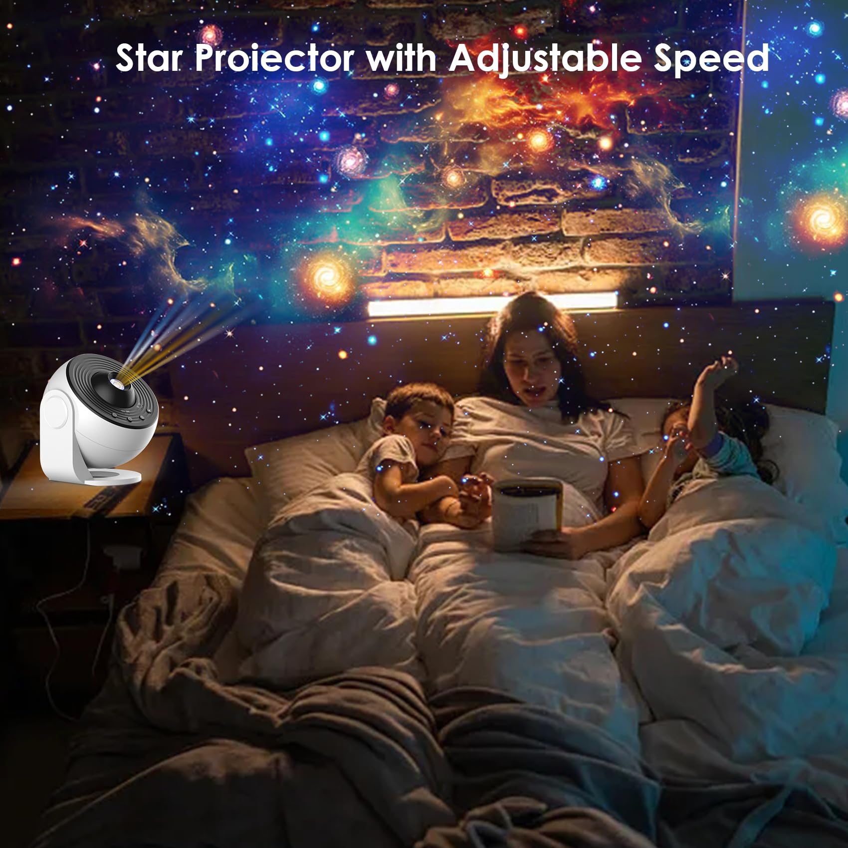 Projetor Galaxy Luz noturna Projetor de céu estrelado 360 ° Lâmpada planetária giratória para quarto infantil, presente de dia dos namorados, decoração de casamento