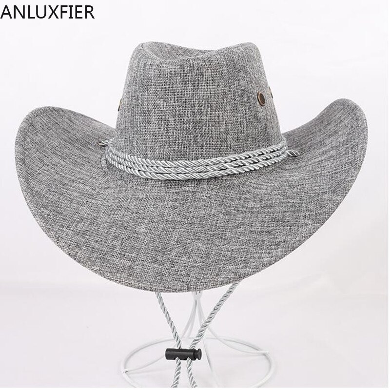 Chapeau de Cowboy occidental pour hommes, chapeau d'été, pare-soleil, casquette de pêche, Protection solaire, Anti-ultraviolet, respirant, escalade en plein air, H7268