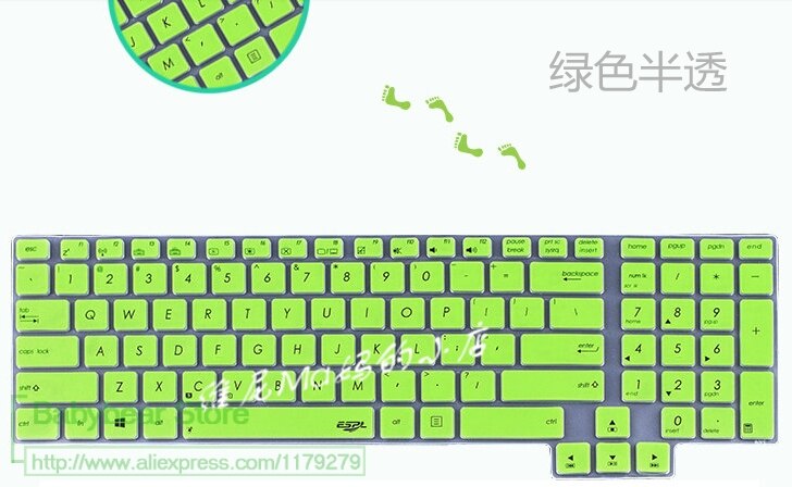 17.3 17 inch laptop Keyboard Protector skin for ASUS Rog G751jt G751jy G751jm GFx72 GFX72vs gfx72vy Gfx72vt GFX71j G752VT G752: green