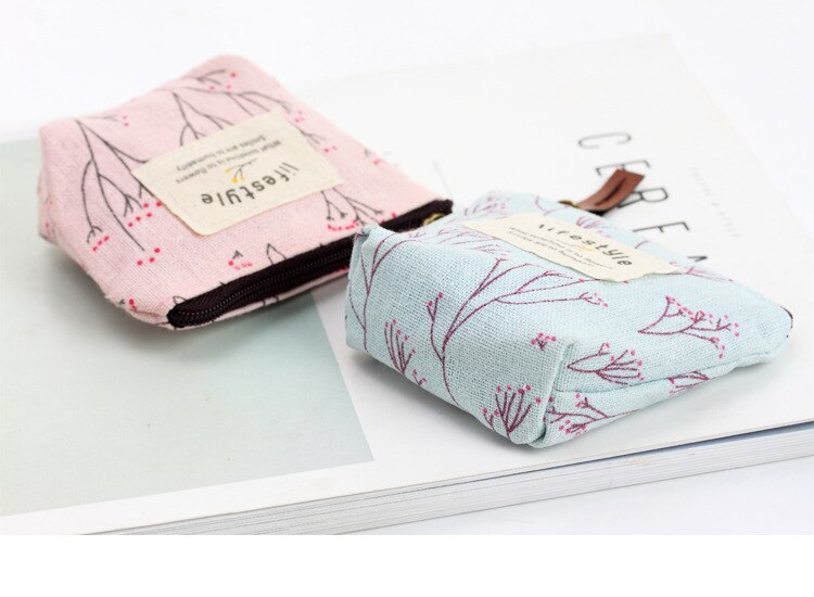 Newest Coin Purses Popular Women Floral Pattern Coin Purse Zip Bag Child Girls Boys Mini Wallet Portable Handbag Zipper Canvas