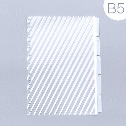 5 Sheets/pack A5/B5 Binder Index Dividers Classification Card 20/26 Hole Binder Foil Index Divider Accessories: B5
