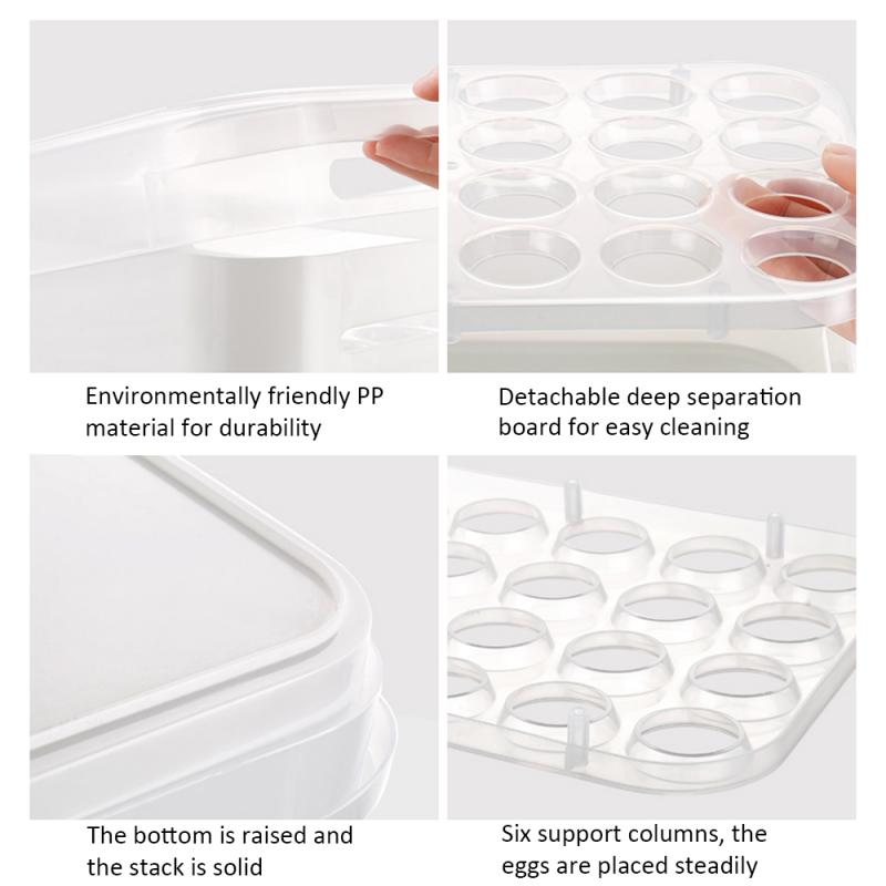 24 Grids Kitchen Fridge Organizer Food Preservation Food Storage Box Kitchen Refrigerator Egg Fruits Fresh Keeping Containers