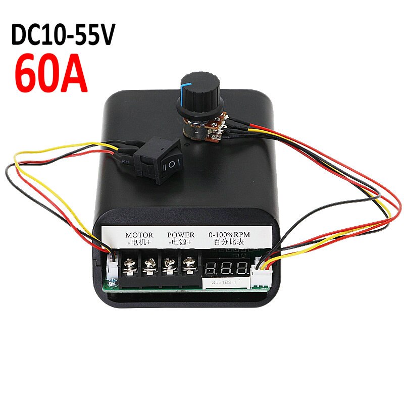 Contrôleur De Vitesse PWM DC 80A - Régulateur Moteur 12V/24V/36V/48V Avec Potentiomètre Et Commutateur CW/CCW