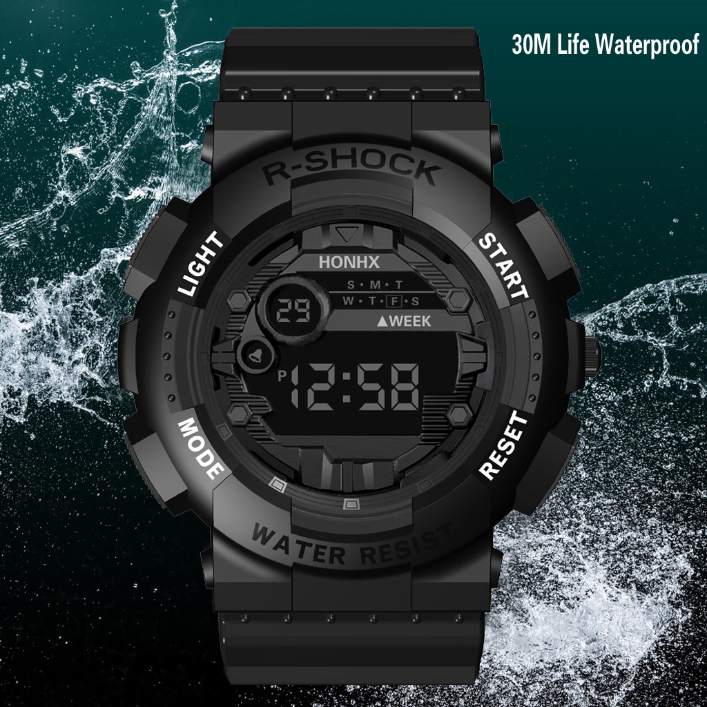 Luxe Heren Digitale Horloges Mode Waterdichte Mannen Jongen Led Digitale Stopwatch Datum Rubber Sport Polshorloge Zegarki Damskie
