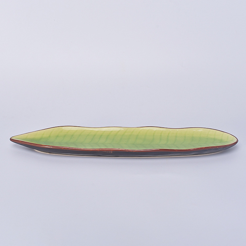 Japanese-style Painted Ceramic Plate Tableware Japanese Restaurant Sushi Snack Bar Leaf Crafts Dinner Plate Flatware Set
