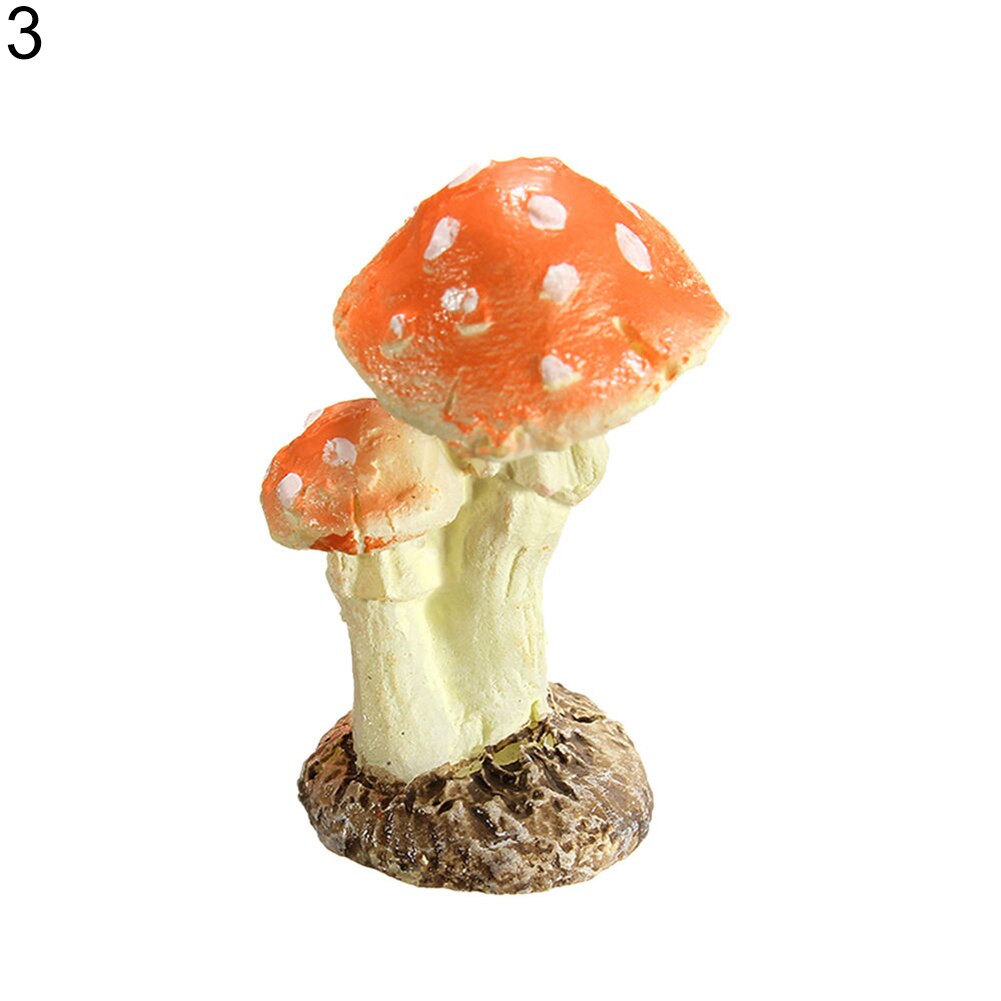 1pc svampe paddehatte figurer harpiks miniature håndværk gør-det-selv ornament fe have ornament dekoration terrarium dukkehus indretning: 3