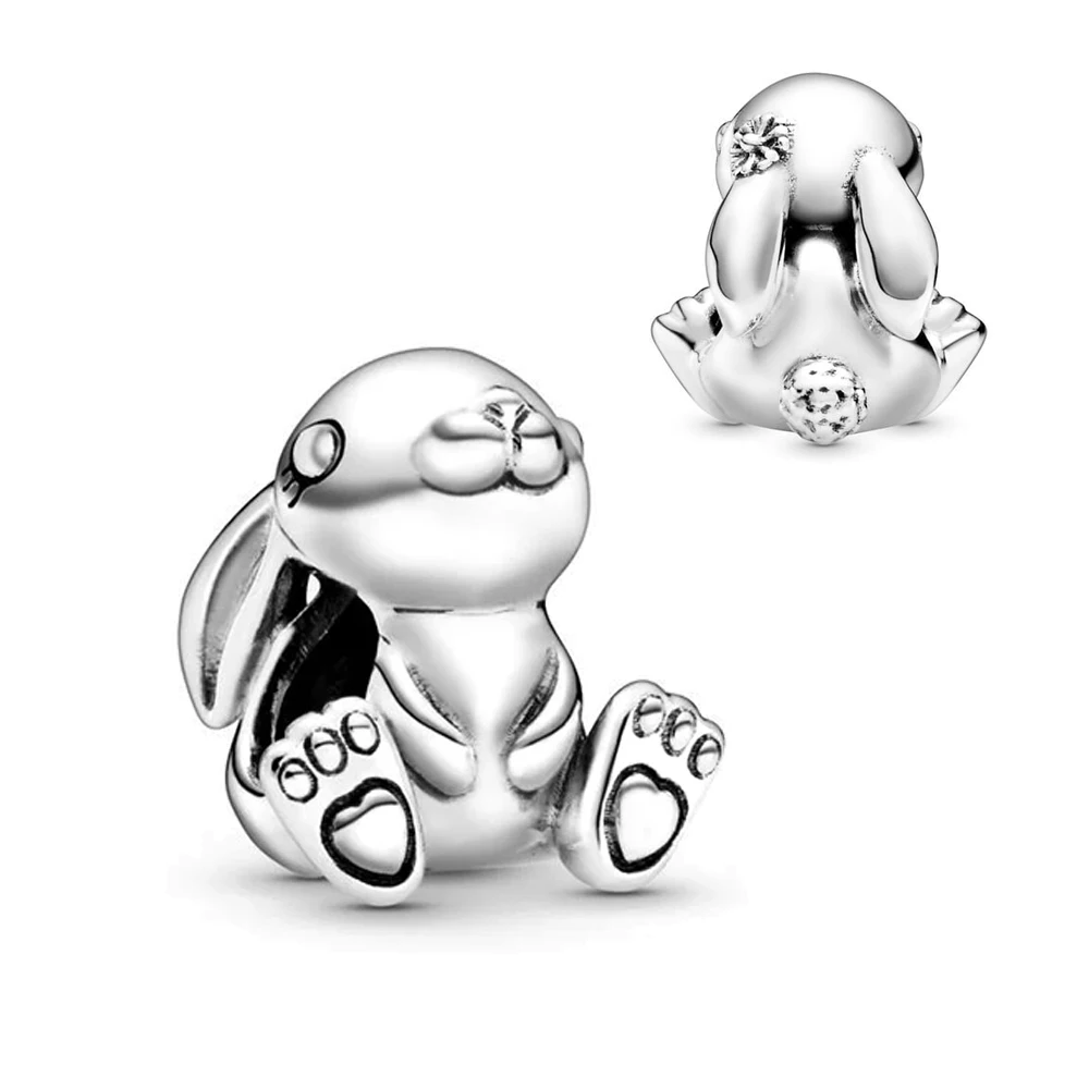 Lindo conejo mascota Nini Charm Bead Fit Pan pulseras DIY mujer joyería