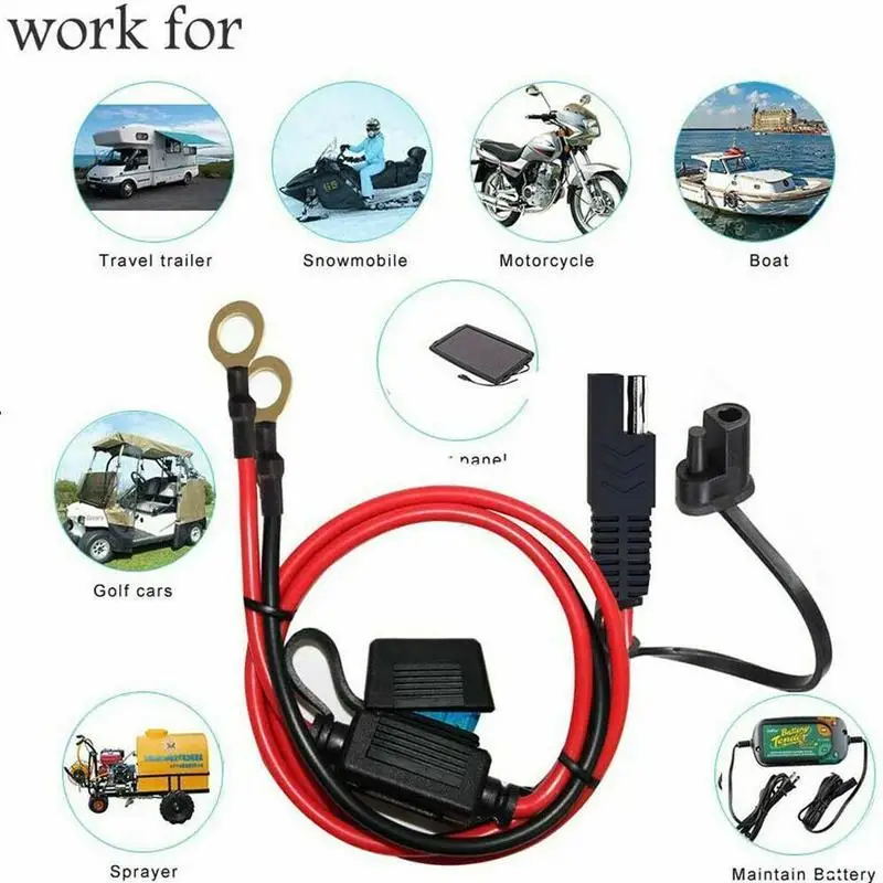 12V Ladegerät Kabel 16AWG Für Motorrad Batterie Terminal Zu SAE Schnell Verlängerung Kabel Kabel Stecker Für Lenker Telefon Ladegerät