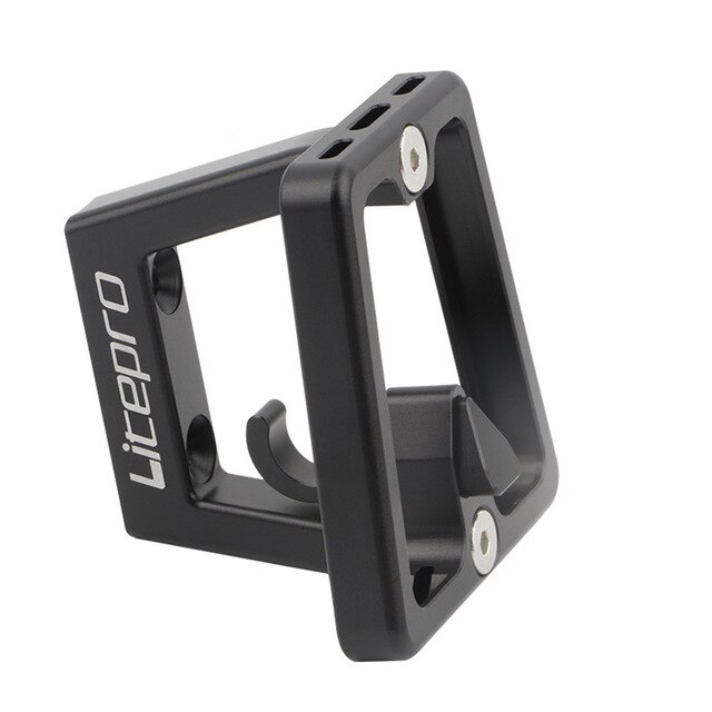 Folding Bike Front Carrier Block Bag Bracket Holder For Brompton Aluminum Alloy Bike Front Carrier Block Bike Accessories: Black