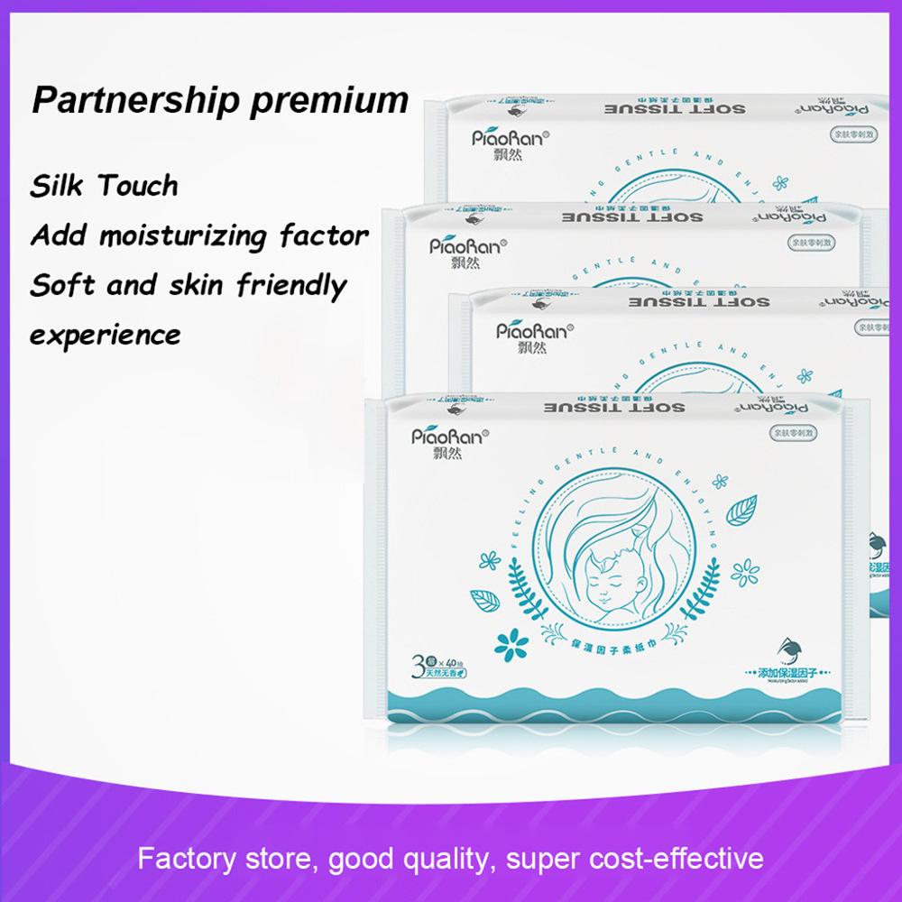 4pac Three Layers Tissue Toilet Paper Rroll Household Bath Cored Toilet Paper White Soft Texture Skin-friendly Toilet Pape 3