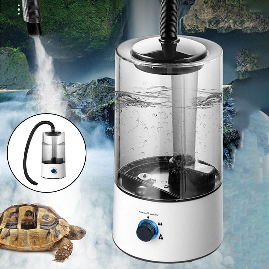 Terrarium Nebel Reptil Luftbefeuchter Haustier Kasten Befeuchtung Zerstäuber Wasser Panzer Nebel Maschine Spritzgerät für Schlange Schildkröte Schildkröte UK Stecker