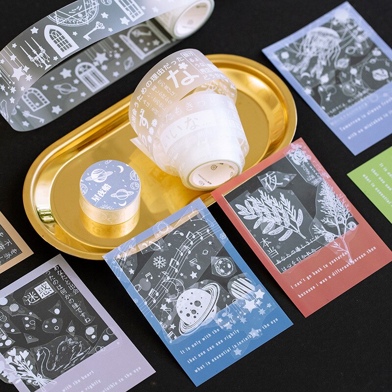 Ruban adhésif transparent en dentelle d'étoile pour animaux de compagnie, ruban adhésif pour étiquette autocollante pour Scrapbooking et bricolage