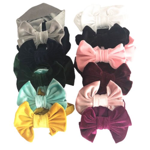 Diadema de terciopelo con lazo para bebé y niña, diadema de Navidad para recién nacido, 6cm, lote elástico suave