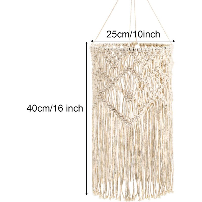 Handgeweven plafondlamp in bohemian stijl, lampenkap voor slaapkamer en badkamer, warm wit