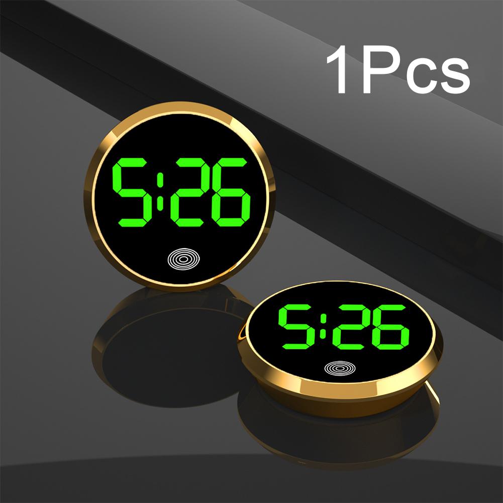 Reloj Digital luminoso LED para coche, Mini relojes digitales adhesivos internos, adorno para coche, accesorios para coche: Plata