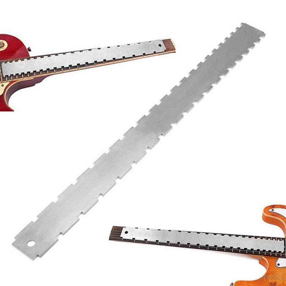 1Pcs Roest-Proof Basgitaar Hals Kloof Ruler Fretboard Inkeping Rechte String Pitch Meten Liniaal Set Met dubbele Schaal