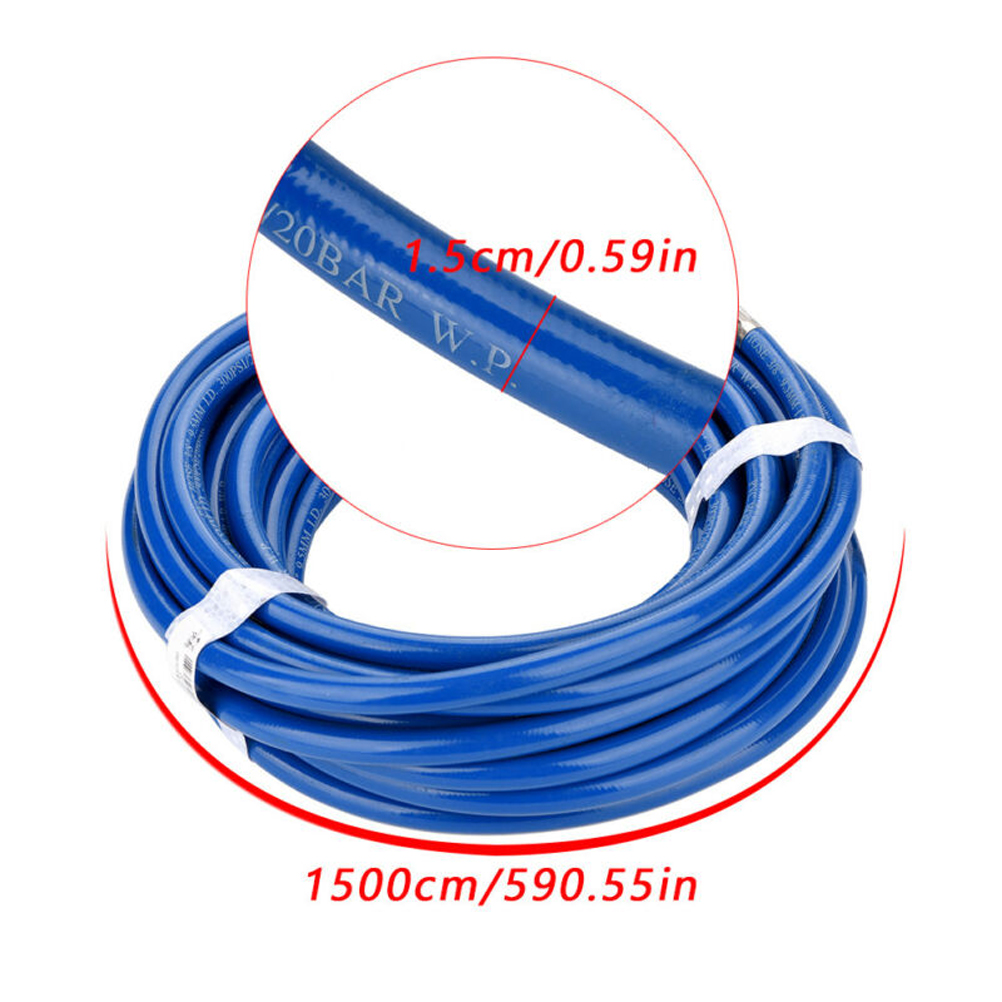 15m Car PVC Air Inflation Hose Air Compressor Valve Fittings Pneumatic Tyre Air Inflation Hose Air Hose Blue