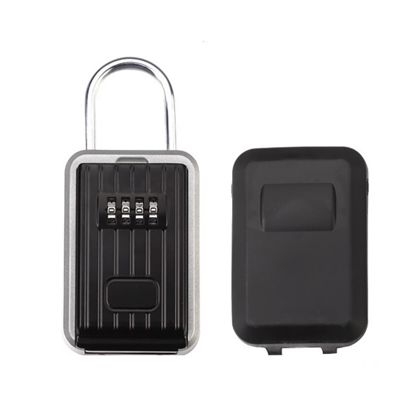 1Pc 4 Digit Password Safes Key Lock Box Waterproof Mini Outdoor Key Cipher Boxes Hanging Padlock Lock Box Safe Storage Case