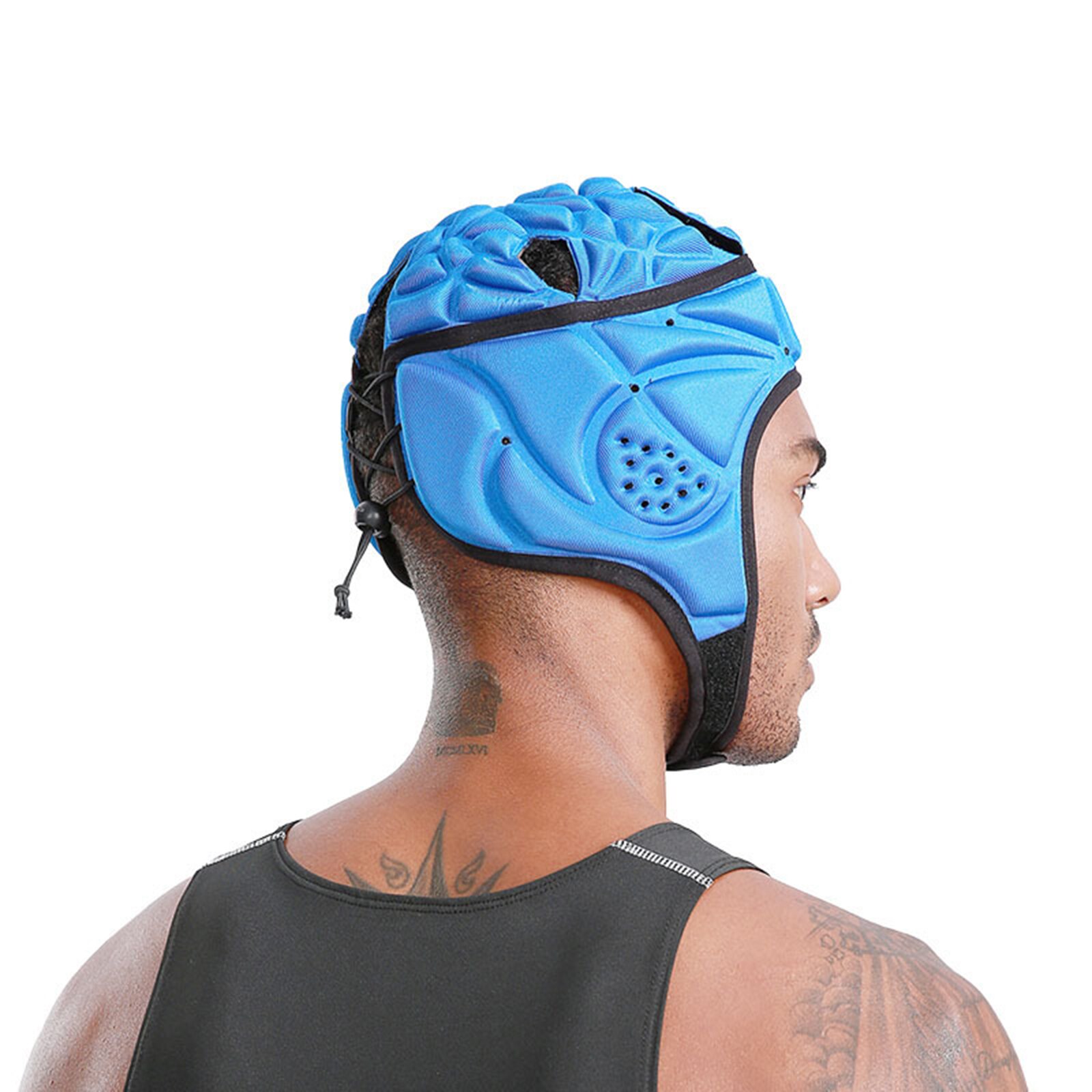 Neueste Erwachsene Schutz Hut Unisex Stoßfest Sicherheit Helm mit Air Vents für Rugby Hockey Schwarz/Blau
