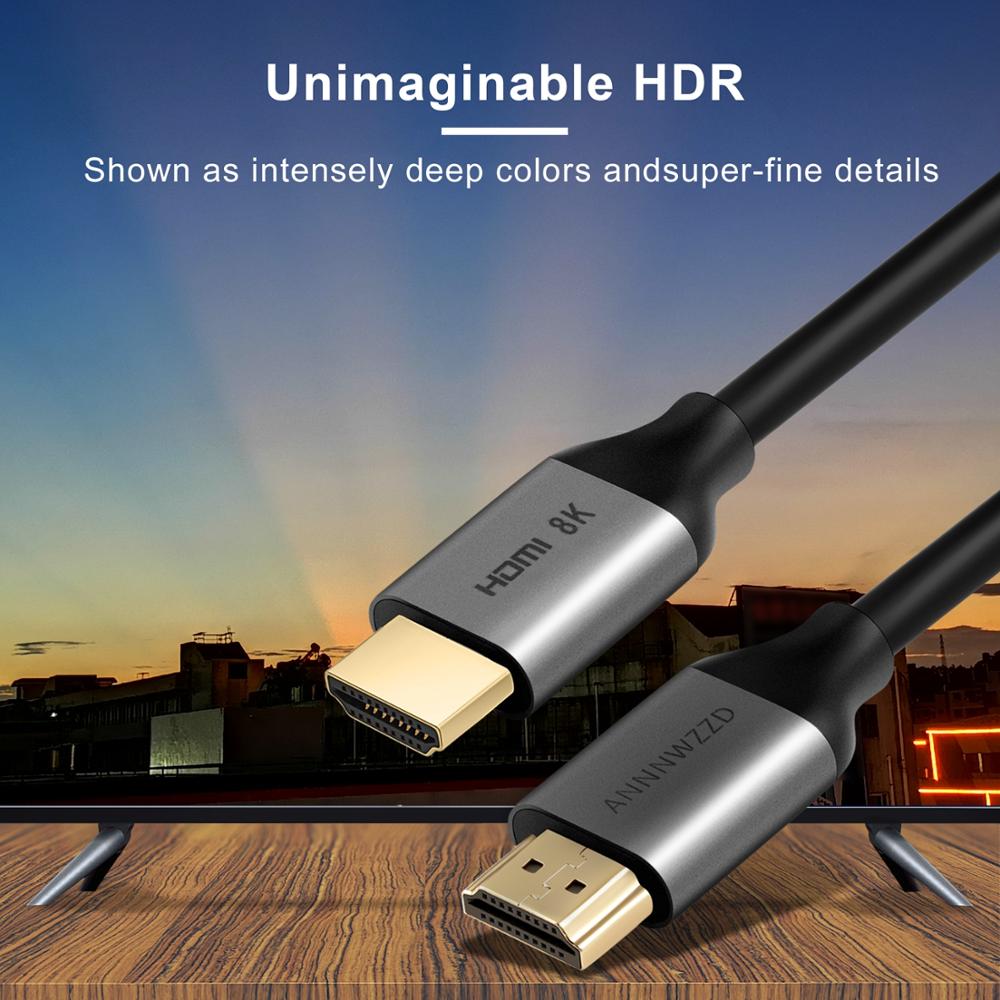 HDMI 2.1 Cable 8K/60Hz 4K/120Hz UHD HDR 48Gbps HDMI Cable Cord for PS4 Splitter Switch TV Digital Audio Video Cable 8K HDMI 2.1