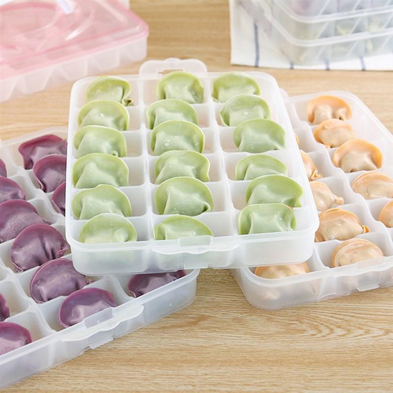 Refrigerator Fresh-keeping Dumpling Storage Box Four Layers Portable Stackable Dumpling Container Holder Organizer