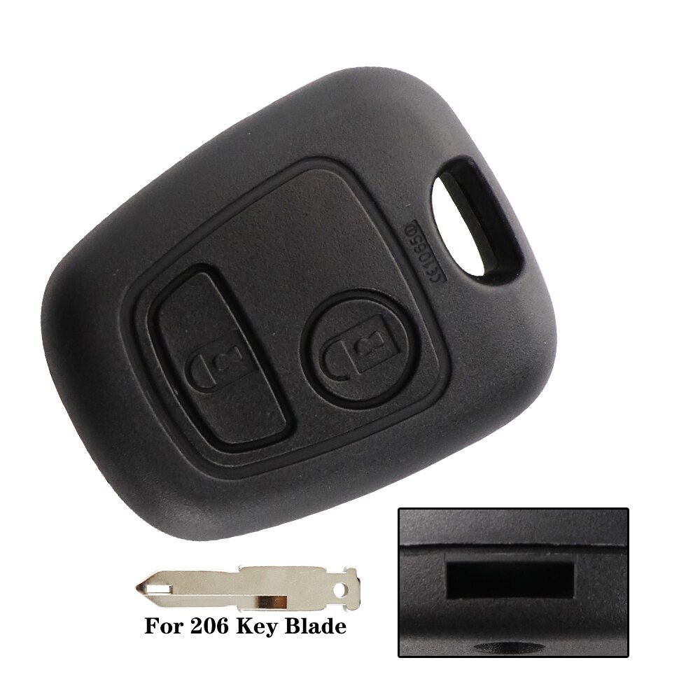 YIQIXIN 2 Button Remote Key Shell For Peugeot 107 206 207 306 307 407 For Citroen Car Key Fob Replacement Case Cover For Toyota: No Blade 9.5 2.5