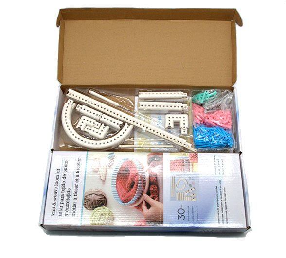 Multi-Function Craft Yarn 5000-100 Martha Stewart Crafts Knit and Weave Loom Kit DIY Tool Adjustable Accessories Knitting Board