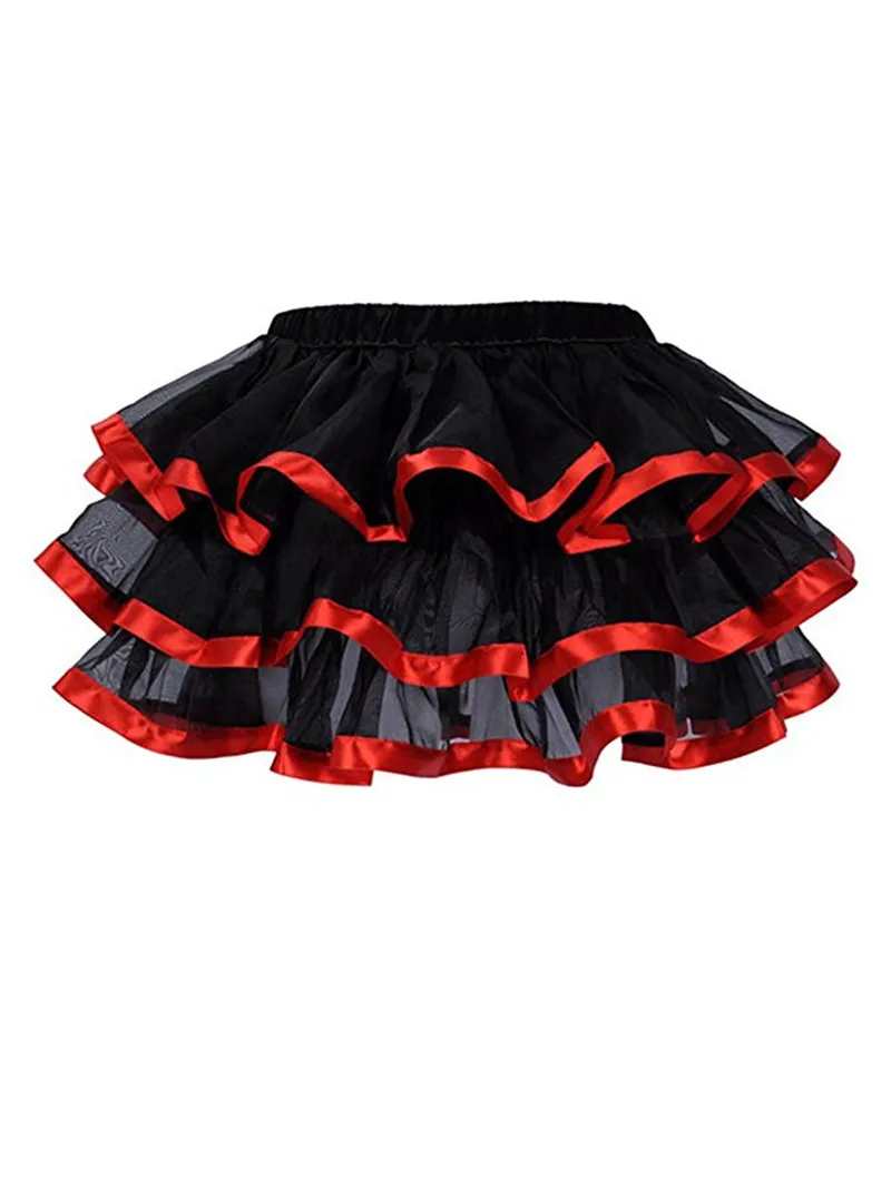Nederdel til kvinder plus size tyl voksen tutu mini dans faldas saias femininas plisseret midi kostume korset rød pink blå rød hvid: S / Rød