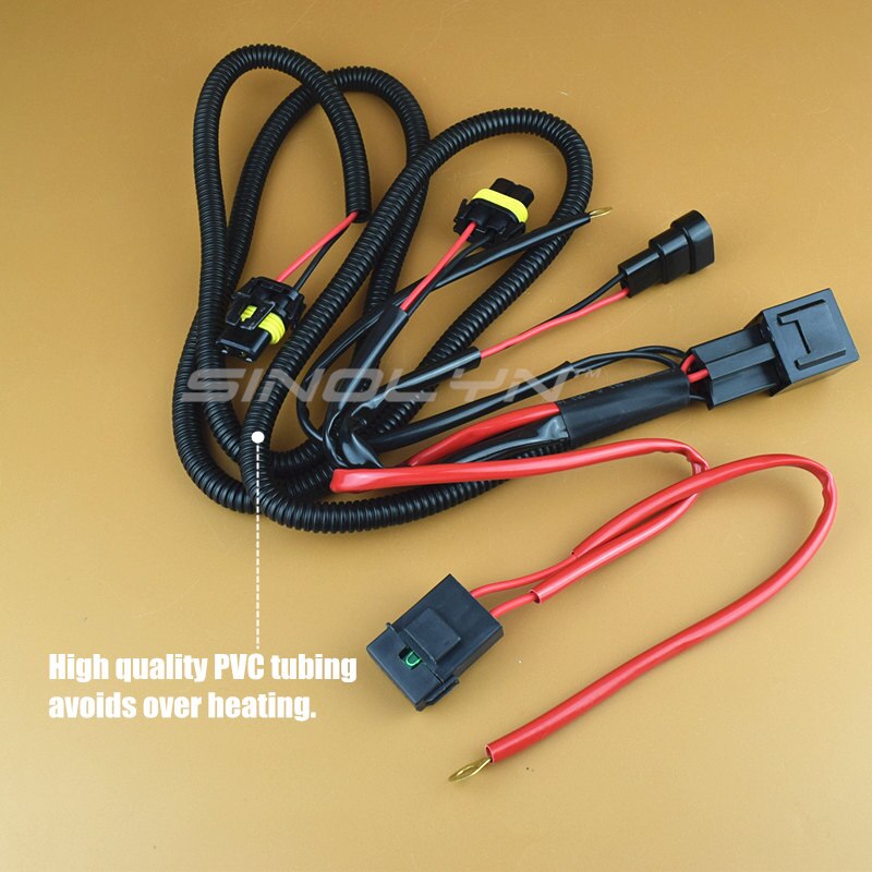 Sinolyn  h11 9005 9006 hid-relaiskabelboom xenon-lampenkabelbedrading voor autoverlichting accessoires retrofit 12v 35w/55w styling tuning