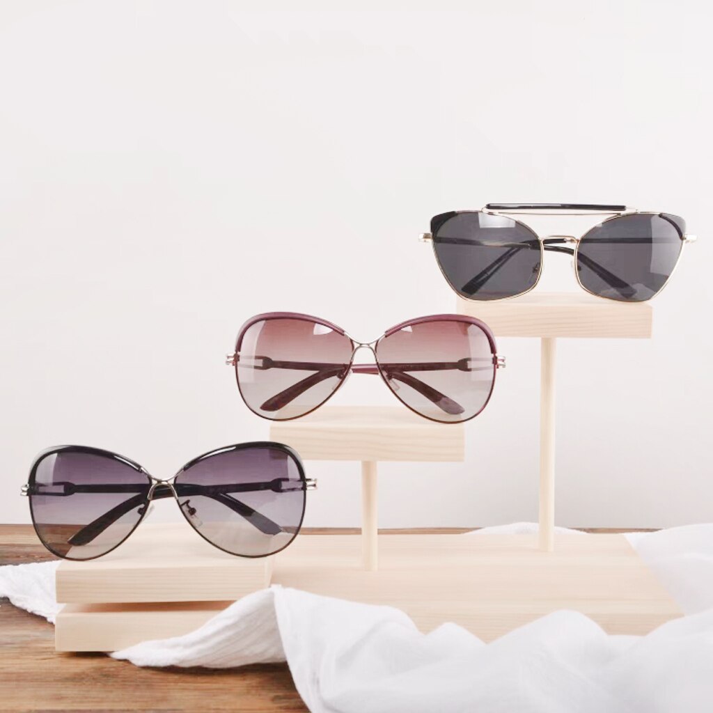 3 Layers Wooden Sunglasses Display Stand Home Shop Counter Show Holder Shelf