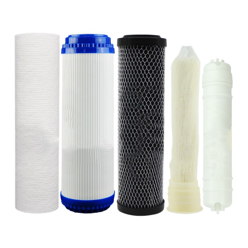 5Pcs 5 Stadium Ro Omgekeerde Osmose Uf Membraan Filter Vervanging Waterzuiveraar Cartridge Huishoudelijke Waterzuiveraar