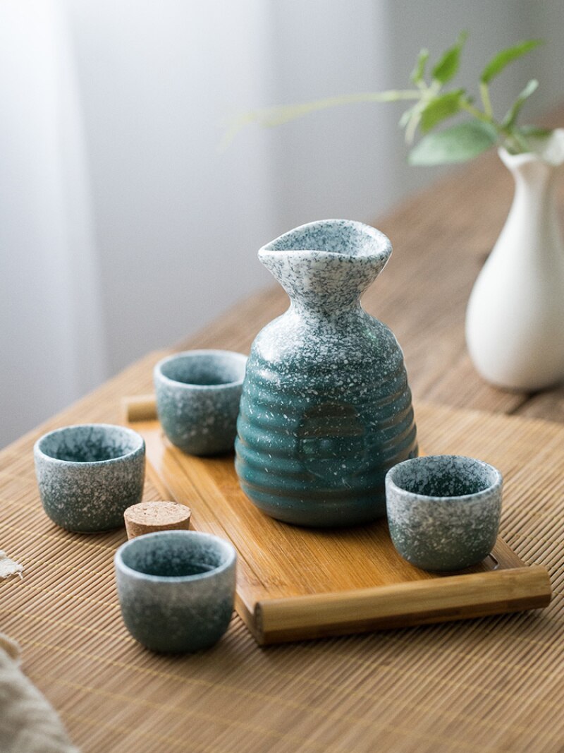 Keramisk vintøj japansk retro sake med gul vin husholdningsvin grydedragt risvin opvarmning vinvarmer vintøjssæt