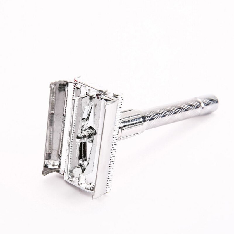 Traditional Men's Double-Edge Blade Safety Razor Hair Beard Silver Manual Shaver