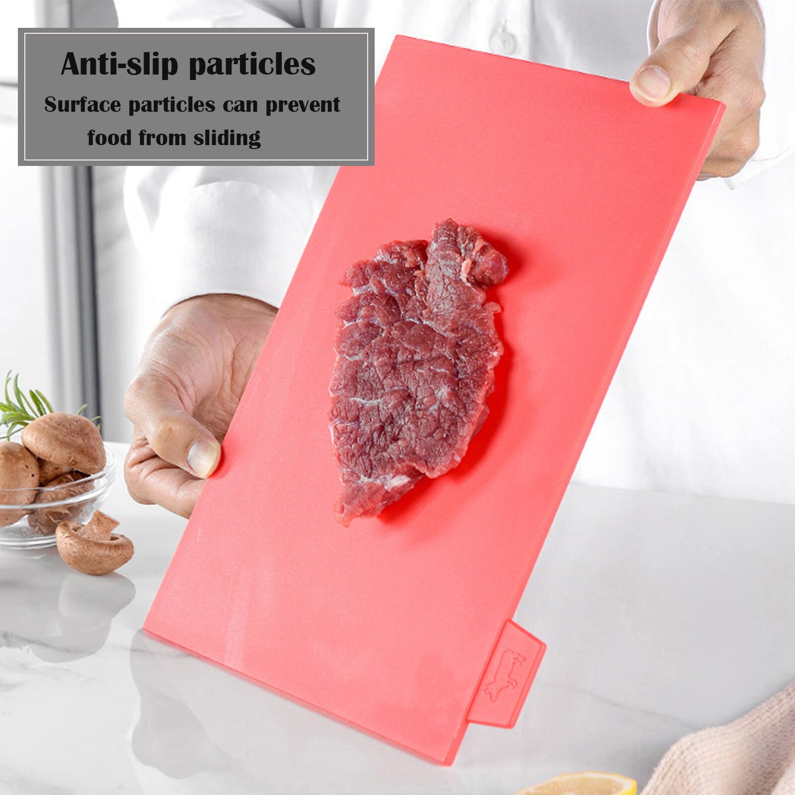 Chopping Board Set 4 PCS Index Colour Coded Plastic Cutting Boards with Storage Stand, Non Slip Cutting Board Sets