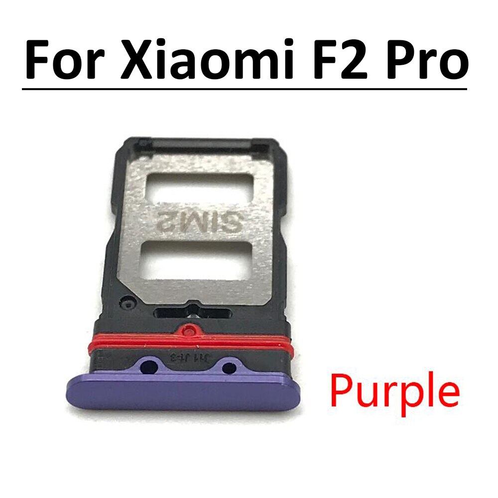 SIM Tray Holder For Xiaomi Poco X3 NFC M3 F3 F2 Pro Sim Card Tray Slot Holder Adapter Socket Repair Parts: F2 Pro Purple