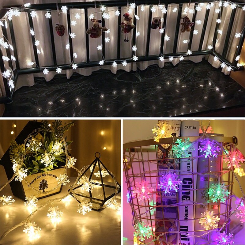 Christmas Decorations Lights Christmas Snowflake Led String Lights Snow Lights Christmas Tree Decorations