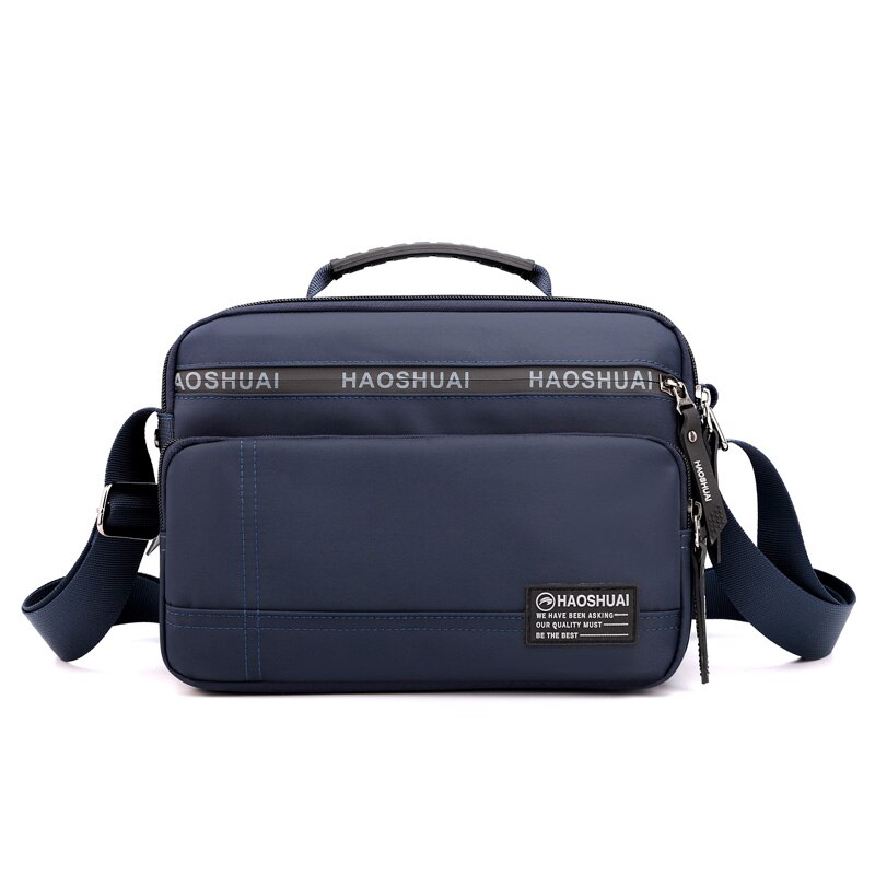 Men's Messenger Bag - Waterproof PU Leather Shoulder Bag - Business & Casual Style - Large Capacity: Blue