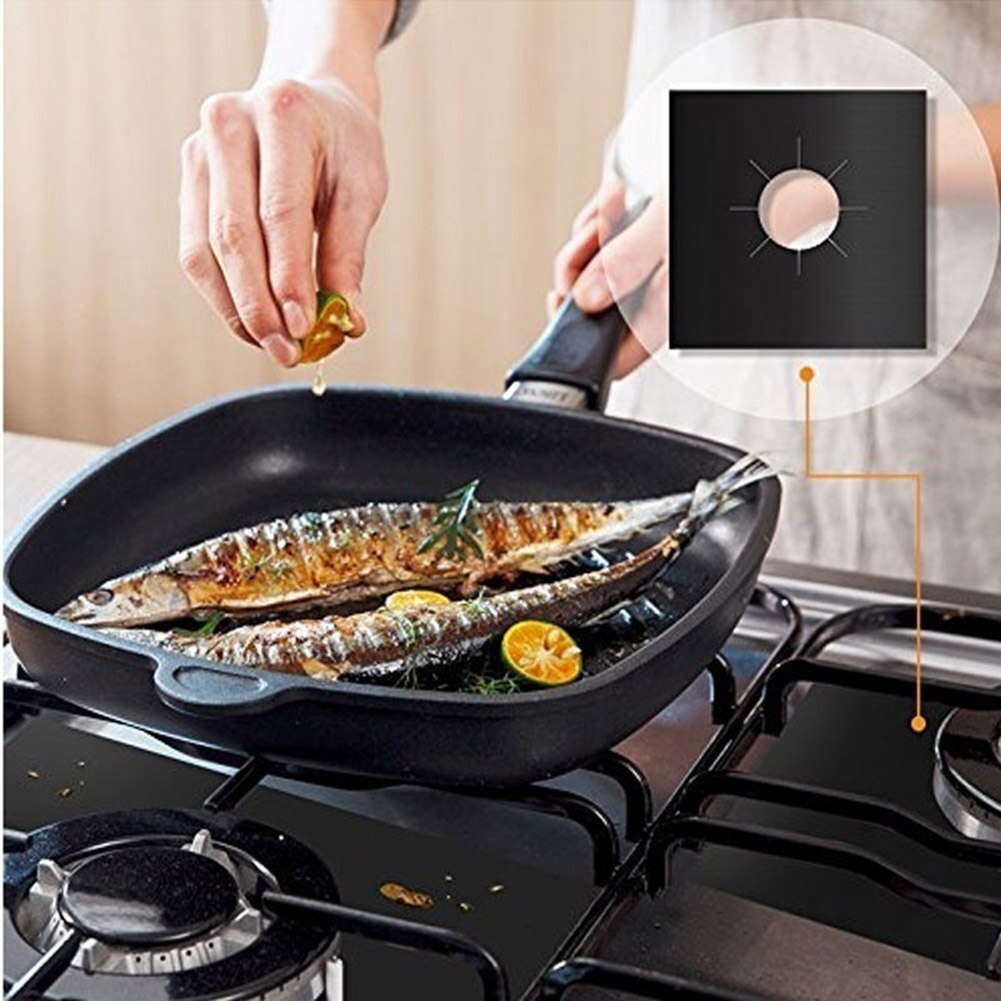 27*27 4/6/8 Uds. Cubre fogón reutilizable a Gas resistente al calor cubierta protectora de quemador de cocina almohadilla de revestimiento utensilios de cocina herramientas de cocina