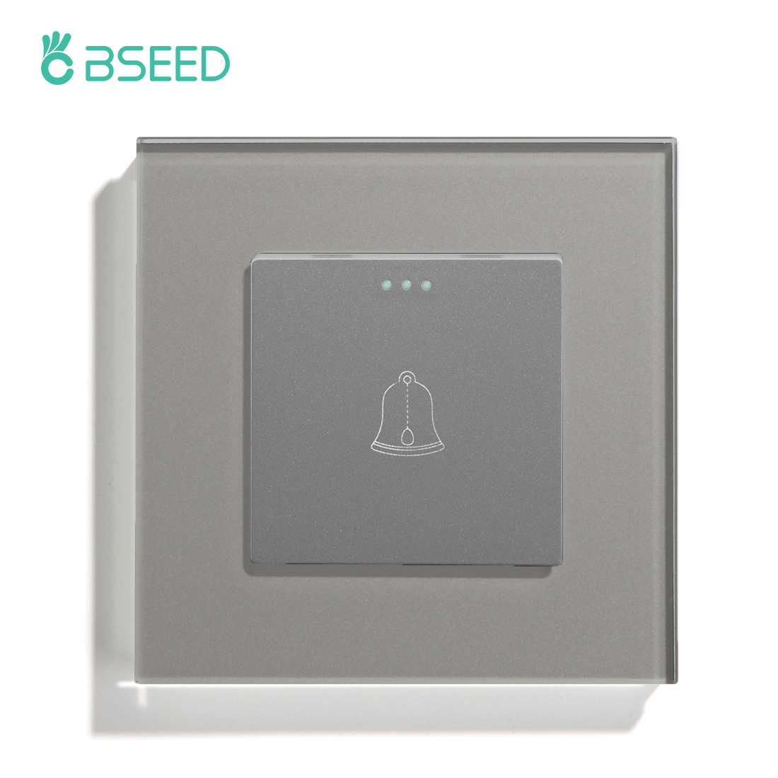 Bseed Eu Standaard Mechanische Knop Schakelaar Deurbel Schakelaar Gehard Galsframe Drukschakelaar Voor Huis Hotel: Bruin