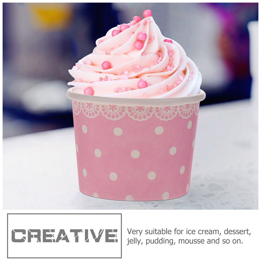 50pcs Disposable Paper Bowls Ice Cream Bowls Food Packaging Containers )