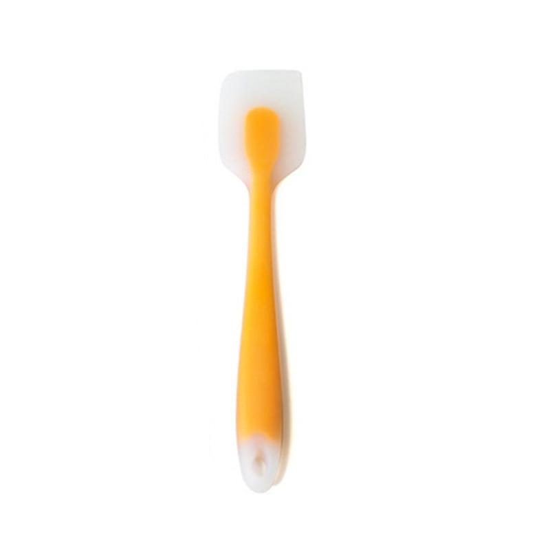 Spatule en silicone souple, pelle en caoutchouc antiadhésif, grattoir à gâteau, outil de cuisson de beurre de alimentaire, outils de boulangerie couleur: orange S
